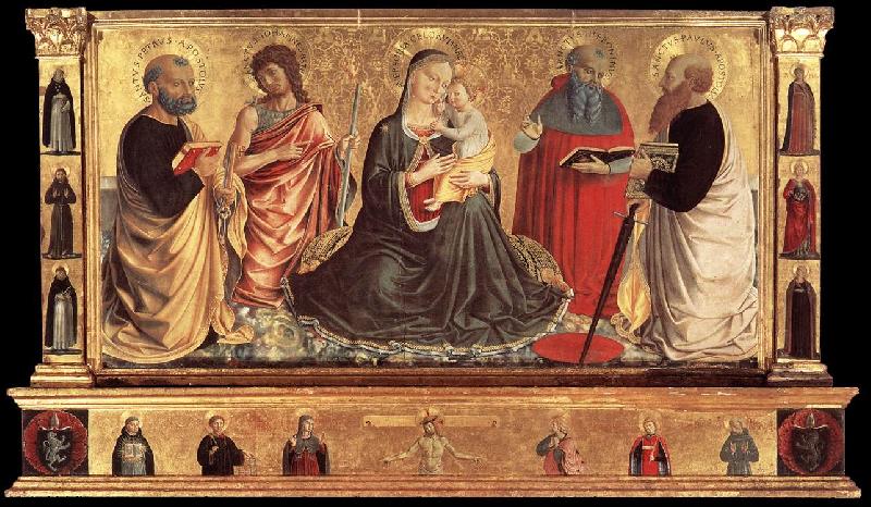 GOZZOLI, Benozzo Madonna and Child with Sts John the Baptist, Peter, Jerome, and Paul dsgh oil painting picture